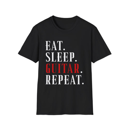 Eat Sleep Guitar Repeat, Unisex T-shirt
